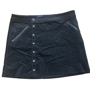 Kuhl Dark Grey Streamline Corduroy Mini Zipper Pocket Logo Embroidered Womens 12